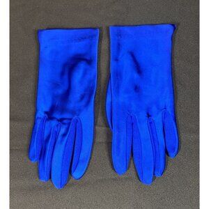 Women's Small Gloves Cobalt Royal Blue Stretch Wrist Formal